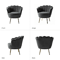 Vikinterio Upholstered Barrel Chair-Dark Gray Vikinterio Upholstered Barrel Chair-Dark Gray