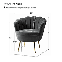 Vikinterio Upholstered Barrel Chair-Dark Gray Vikinterio Upholstered Barrel Chair-Dark Gray