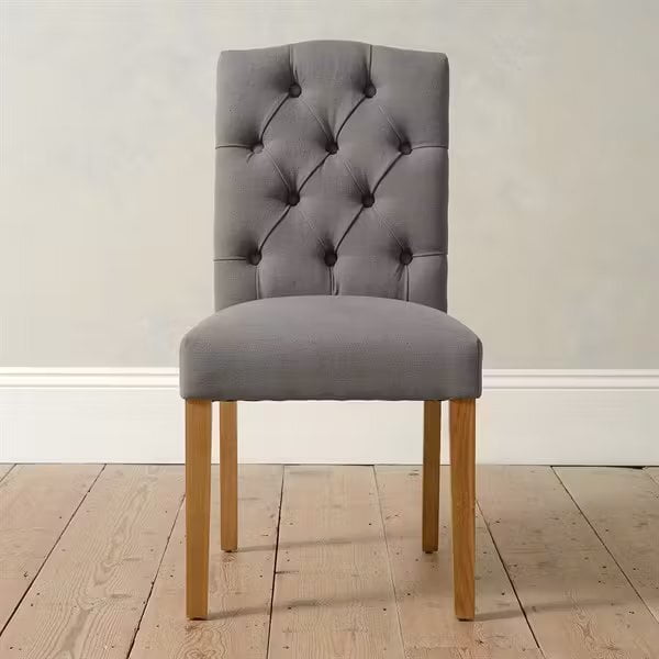 VIKINTERIO Modern Gulmurg Dining Chair - Dark Gray Fabric