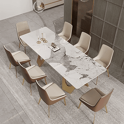 Vikinterio SS Eight Seater Dining Table Set