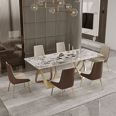 Vikinterio SS Eight Seater Dining Table Set