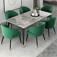 Gulmurg Italian Marble Six Seater Dining Table Set