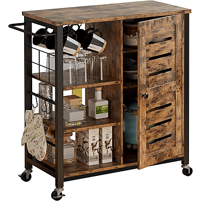 Vikinterio Wooden Kitchen Cart