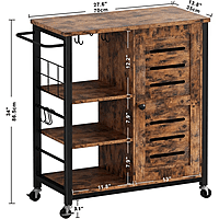 Vikinterio Wooden Kitchen Cart