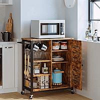 Vikinterio Wooden Kitchen Cart