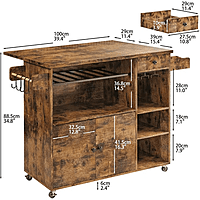 VIKINTERIO Wood Kitchen Island