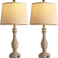 Vikinterio Farmhouse Table Lamps Set of 2 for Living Room