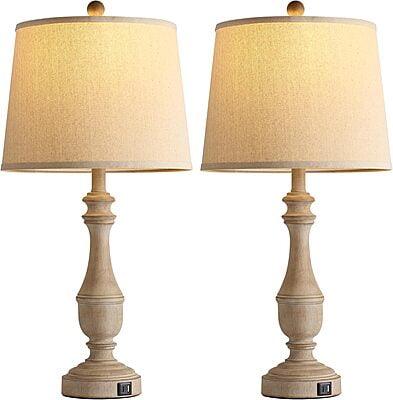 Vikinterio Farmhouse Table Lamps Set of 2 for Living Room Vikinterio Farmhouse Table Lamps Set of 2 for Living Room