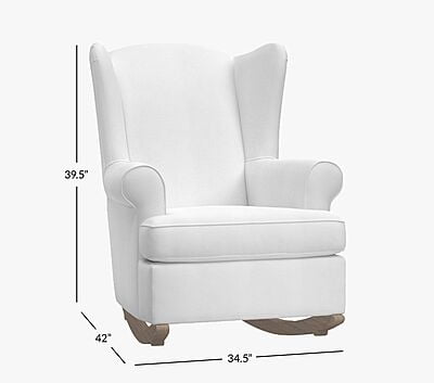 Vikinterio Wingback Rocking Chair with Puffy Vikinterio Wingback Rocking Chair with Puffy