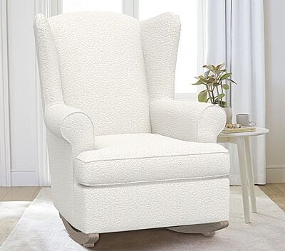 Vikinterio Wingback Rocking Chair with Puffy Vikinterio Wingback Rocking Chair with Puffy