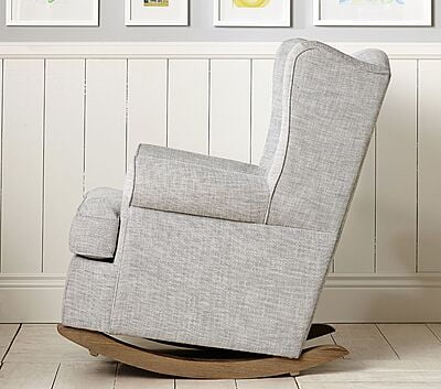 Vikinterio Wingback Rocking Chair with Puffy Vikinterio Wingback Rocking Chair with Puffy