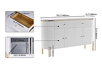 Vikinterio 55.1" Modern Marble Top Buffet & Sideboard