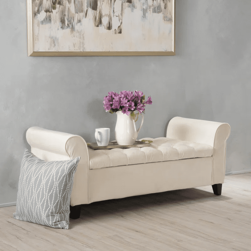 Vikinterio Norway Armed Storage Bench Vikinterio Norway Armed Storage Bench