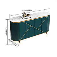 Vikinterio Modern White Sideboard Buffet Marble Top 4 Doors 2 Shelves Vikinterio Modern White Sideboard Buffet Marble Top 4 Doors 2 Shelves