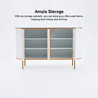 Vikinterio Modern White Sideboard Buffet Marble Top 4 Doors 2 Shelves Vikinterio Modern White Sideboard Buffet Marble Top 4 Doors 2 Shelves