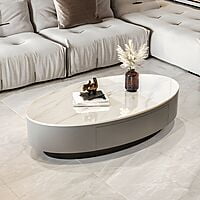 Vikinterio Legendary White Marble Top Coffee Table