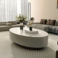 Vikinterio Legendary White Marble Top Coffee Table Vikinterio Legendary White Marble Top Coffee Table