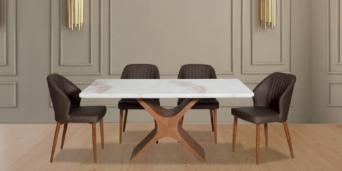 VIKINTERIO Star Four Seater Dining Table Set with 4 Chairs VIKINTERIO Star Four Seater Dining Table Set with 4 Chairs