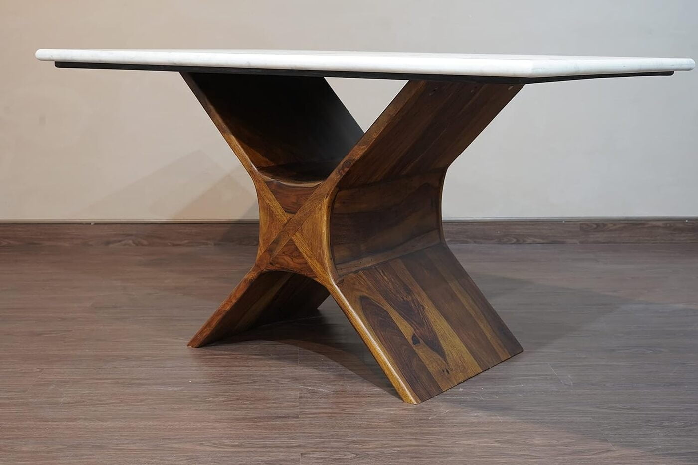 Vikinterio Star Four Seater Marble Dining Table Set with Four Chairs