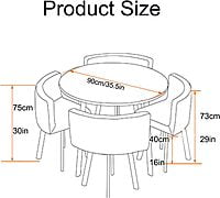 Vikinterio Modern Space Saving Round Dining Table And Chair Set Vikinterio Modern Space Saving Round Dining Table And Chair Set