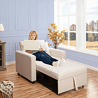 Vikinterio 3 in 1 Convertible Chair Bed, Lounger Sleeper Chair Bed, Linen Sofa Bed Sleeper Armchair Vikinterio 3 in 1 Convertible Chair Bed, Lounger Sleeper Chair Bed, Linen Sofa Bed Sleeper Armchair