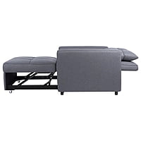 Vikinterio 3 in 1 Convertible Chair Bed, Lounger Sleeper Chair Bed in Gray Linen Fabric Vikinterio 3 in 1 Convertible Chair Bed, Lounger Sleeper Chair Bed in Gray Linen Fabric