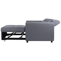 Vikinterio 3 in 1 Convertible Chair Bed, Lounger Sleeper Chair Bed in Gray Linen Fabric Vikinterio 3 in 1 Convertible Chair Bed, Lounger Sleeper Chair Bed in Gray Linen Fabric