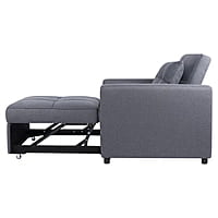 Vikinterio 3 in 1 Convertible Chair Bed, Lounger Sleeper Chair Bed in Gray Linen Fabric Vikinterio 3 in 1 Convertible Chair Bed, Lounger Sleeper Chair Bed in Gray Linen Fabric