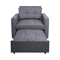 Vikinterio 3 in 1 Convertible Chair Bed, Lounger Sleeper Chair Bed in Gray Linen Fabric Vikinterio 3 in 1 Convertible Chair Bed, Lounger Sleeper Chair Bed in Gray Linen Fabric