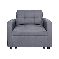 Vikinterio 3 in 1 Convertible Chair Bed, Lounger Sleeper Chair Bed in Gray Linen Fabric Vikinterio 3 in 1 Convertible Chair Bed, Lounger Sleeper Chair Bed in Gray Linen Fabric