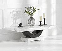Vikinterio U Shape White Marble Coffee Table Vikinterio U Shape White Marble Coffee Table