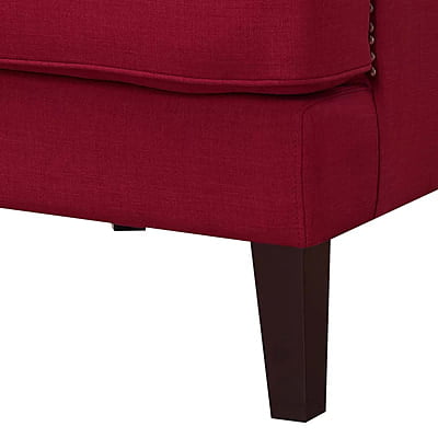 Vikinterio High back Upholstered Wingback Chair in Red Cherry Fabric Vikinterio High back Upholstered Wingback Chair in Red Cherry Fabric