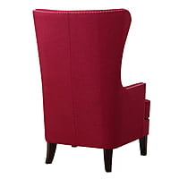 Vikinterio High back Upholstered Wingback Chair in Red Cherry Fabric Vikinterio High back Upholstered Wingback Chair in Red Cherry Fabric