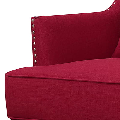 Vikinterio High back Upholstered Wingback Chair in Red Cherry Fabric Vikinterio High back Upholstered Wingback Chair in Red Cherry Fabric