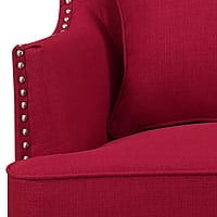 Vikinterio High back Upholstered Wingback Chair in Red Cherry Fabric Vikinterio High back Upholstered Wingback Chair in Red Cherry Fabric
