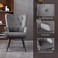 Vikinterio Upholstered Wingback Chair Vikinterio Upholstered Wingback Chair