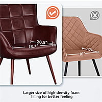 Vikinterio Butterfly Wingback Chair in Chesnut Brown Faux Leather Vikinterio Butterfly Wingback Chair in Chesnut Brown Faux Leather