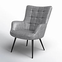 Vikinterio Upholstered Wingback Chair in Gray Polister fabric Vikinterio Upholstered Wingback Chair in Gray Polister fabric