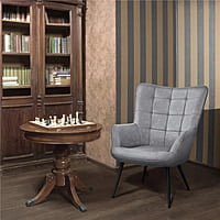 Vikinterio Upholstered Wingback Chair in Gray Polister fabric Vikinterio Upholstered Wingback Chair in Gray Polister fabric