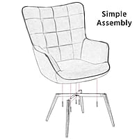 Vikinterio Upholstered Wingback Chair in Gray Polister fabric Vikinterio Upholstered Wingback Chair in Gray Polister fabric