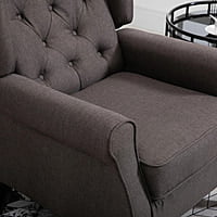 Vikinterio Morrisa Wingback Chairin Brown Polister Fabric Vikinterio Morrisa Wingback Chairin Brown Polister Fabric