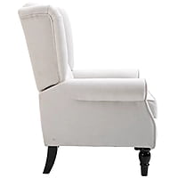 Vikinterio Morrisa Wingback Chair in Cream Polister Fabric Vikinterio Morrisa Wingback Chair in Cream Polister Fabric