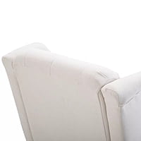 Vikinterio Morrisa Wingback Chair in Cream Polister Fabric Vikinterio Morrisa Wingback Chair in Cream Polister Fabric