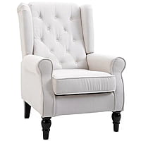 Vikinterio Morrisa Wingback Chair in Cream Polister Fabric Vikinterio Morrisa Wingback Chair in Cream Polister Fabric