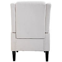 Vikinterio Morrisa Wingback Chair in Cream Polister Fabric Vikinterio Morrisa Wingback Chair in Cream Polister Fabric