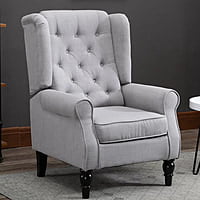 Vikinterio Morrisa Wingback Chairin Gray Polister Fabric Vikinterio Morrisa Wingback Chairin Gray Polister Fabric