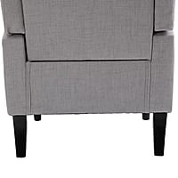 Vikinterio Morrisa Wingback Chairin Gray Polister Fabric Vikinterio Morrisa Wingback Chairin Gray Polister Fabric