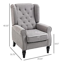 Vikinterio Morrisa Wingback Chairin Gray Polister Fabric Vikinterio Morrisa Wingback Chairin Gray Polister Fabric