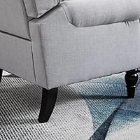 Vikinterio Morrisa Wingback Chairin Gray Polister Fabric Vikinterio Morrisa Wingback Chairin Gray Polister Fabric