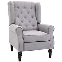 Vikinterio Morrisa Wingback Chairin Gray Polister Fabric Vikinterio Morrisa Wingback Chairin Gray Polister Fabric